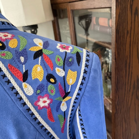 Double D Ranchwear Embroidered Suede Leather Jacket sz L NWT - Picture 9 of 14